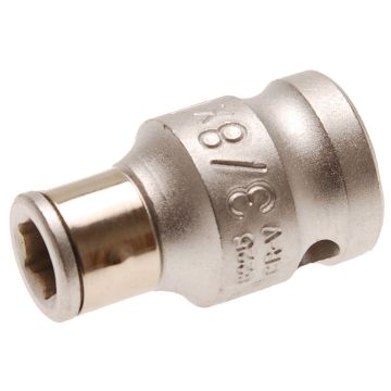 B8225 Kištukinis adapteris su fiksavimo rutuliuku | 10 mm (3/8") pavara | vidinis šešiakampis 6,3 mm