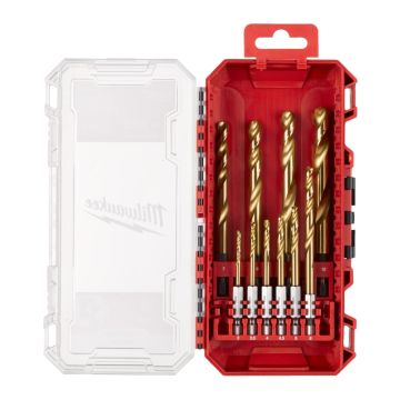 Metāla urbju komplekts Red HEX Shockwave HSS-G TiN 10 gab., Milwaukee