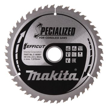 E-06987 T.C.T. Zāģripa kokam 216X30X2,0MM, Z-45 EFFICUT