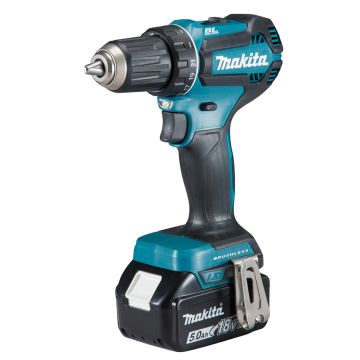 Akumuliatorinis gręžtuvas, 18 V, 2x 5,0 Ah ličio jonų, 50/25 Nm, 1,7 kg, LED, BL variklis
