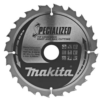 T.C.T. Medienos vinių pjūklas 185X2X30mm 25° T20 SPECIALIZUOTAS medienai su vinimis