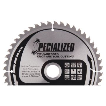 T.C.T. Vinys medienai 235X2.3X30mm 18° T48 SPECIALIZED medienai su vinimis