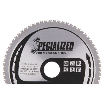 T.C.T. Metalo pjūklas 185X1.7X30mm -10° T70 SPECIALIZUOTAS metalo pjovimui