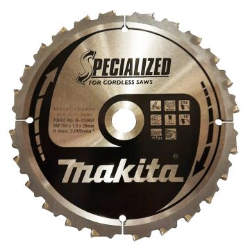 T.C.T. Medienos pjūklo diskas 190X1,9X20 mm -18° T24 SPECIALIZED, skirtas akumuliatoriniams diskiniams pjūklams