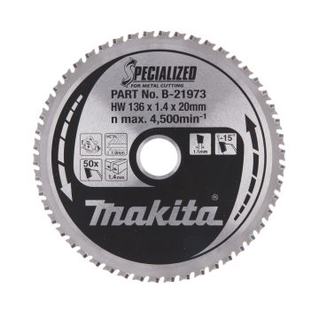 T.C.T. Metalo pjūklas 136X1.4X20mm -15° T50 SPECIALIZUOTAS metalo pjovimui