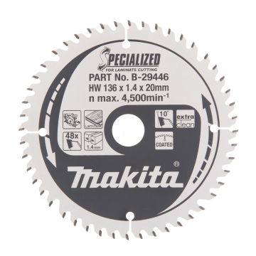 T.C.T. MDF/laminato pjūklas 136X1.4X20mm 10° T48 SPECIALIZUOTAS laminatui