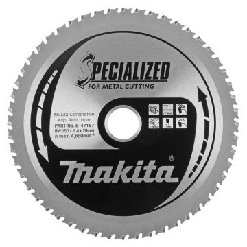 T.C.T. Plonų metalo lakštų pjūklas 150X1.4X20mm -15° T52 SPECIALIZUOTAS metalo pjovimui