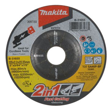 Abrazyvinis pjovimo diskas 2-IN-1 (125X2,0X22,23MM) SA46P