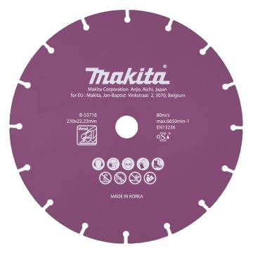 Deimantinis pjaustytuvas230mm metalui, Inox
