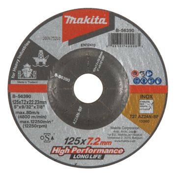 Nuožulnusis šlifuoklis 125X7,2 AZ24N-BF, Inox/ kietas