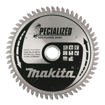 T.C.T. Aliumininis pjūklo diskas 165X2X20mm -3° T56 SPECIALIZUOTAS įleidžiamiesiems pjūklams