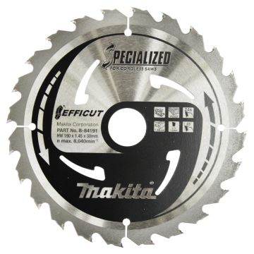 T.C.T. Medienos pjūklo diskas 190X1.45X30 mm 23° T24 EFFICUT
