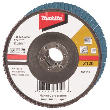 Šlifavimo diskas 125 mm K120 metalui, INOX ir spalvotiesiems metalams