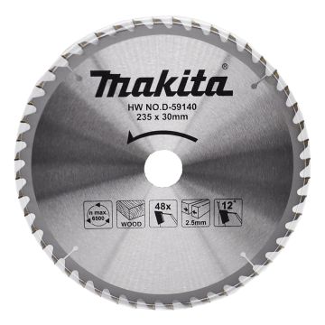 T.C.T. Medienos pjūklo žoliapjovė 235X2,5X30 mm 12° T48 Standartinis medienai skirtas pjūklas