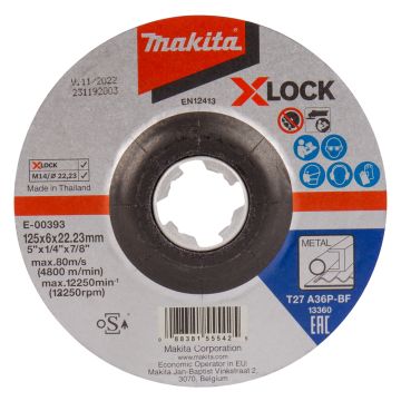 Šlifavimo diskas 125X6MM, X-LOCK (A36P), metalas