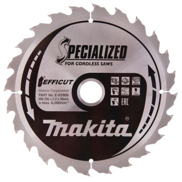 T.C.T. Medienos pjūklo diskas 235X2,2X30 mm 20° T24 EFFICUT