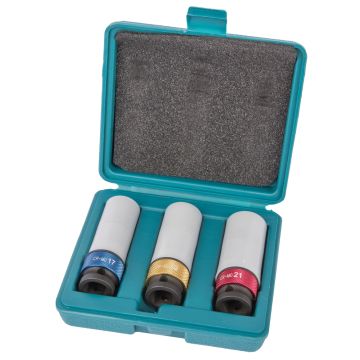 Plonasienių smūginių lizdų rinkinys 3vnt. 1/2" 85mm (17,19 ir 21mm)