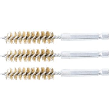 Misiņa birste , 12 mm , 6,3 mm (1/4) piedziņa , 3 gab.