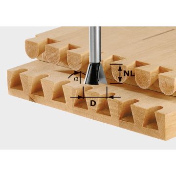 Kregždės uodegos tipo freza HW S8 D14,3/16/10°