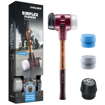 HALDER SIMPLEX Plus dėžės pradinis komplektas SIMPLEX minkštasis plaktukas D80