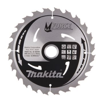 T.C.T. Medienos pjūklo diskas 235X2,3X30 mm 15° T24 M-FORCE