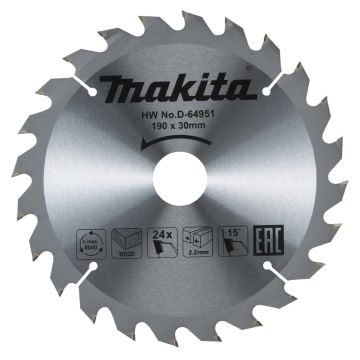 T.C.T. Medienos pjūklo diskas 190X2,2X30 mm 15° T24 Standartinis medienai skirtas pjūklas