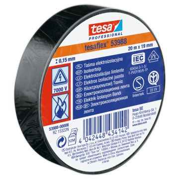 Izoliacinė juosta 19 mm x 20 m tesa juoda