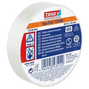 Izoliacinė juosta 19 mm x 20 m tesa balta