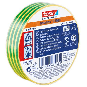 Izoliacinė juosta 19 mm x 20 m tesa dryžuota