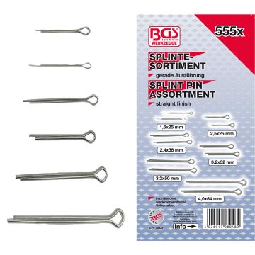 Šķeltapu komplekts | 1.6 - 4.0 mm | 555 gab. BGS