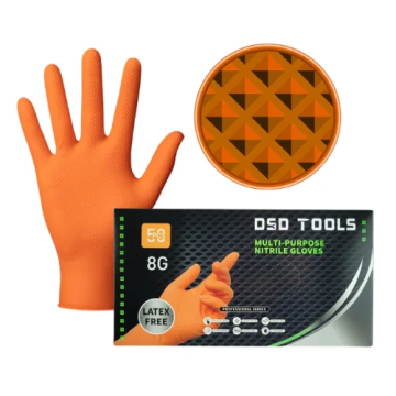 ORANŽI NITRILA CIMDI 50 GAB. KASTĪTĒ, IZMĒRS XL DS4001