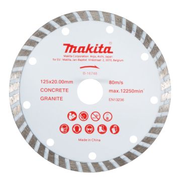 B-16748 Deimantinis pjoviklis su segmentais 125x20 mm betonui/akmeniui