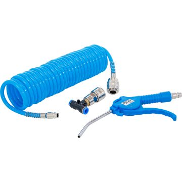 74253 Pūtimo pistoletas su spiraline oro žarna, T jungtis BGS